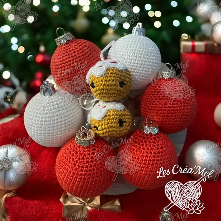 Boules de Noël en crochet